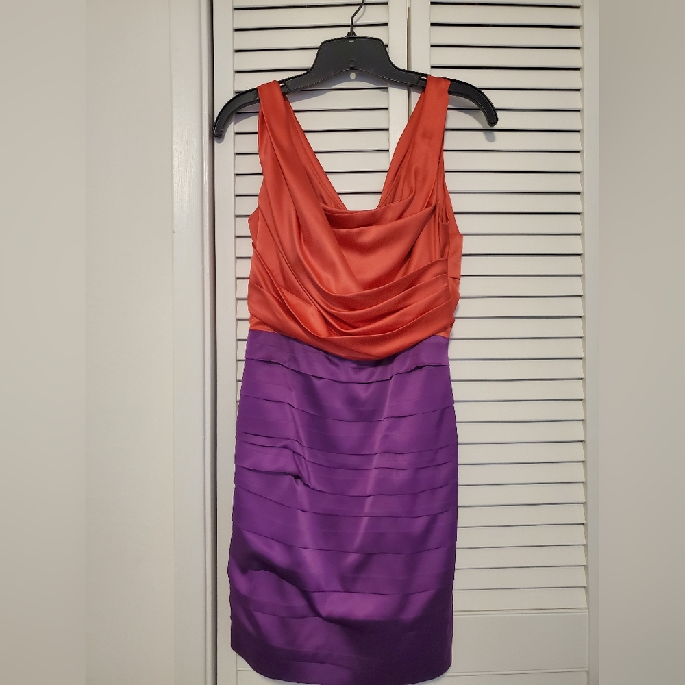 Satin, pleated Express cocktail dress